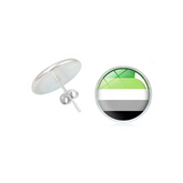 Aromantic Pride Cabochon Stud Earrings Earrings PRIDE MODE
